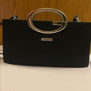 Gucci Black Clutch with Silver Accents